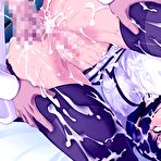 Second pic of A hot Asian cartoon slut gets her pussy rubbed vigorously while she gets tittie fucked and has a big load of jizz blown all over her