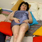 First pic of Naughty mom in short dress flashing muff before crazy banging on the bed