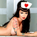 Fourth pic of Masuimi Max Kinky Busty Nurse Strips in the Morgue