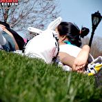 Second pic of Asian woman up skirt. Her ass in panty spyed