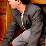 Second pic of Redhead mature chick seducing her co-worker into outrageous pantyhose sex