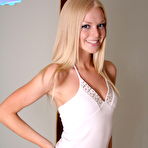 First pic of Petite blonde Skye pulls down her tight jeans exposing her tight round teen ass and tiny pink thong