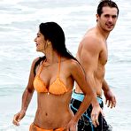 First pic of Pia Miller in orange bikini at Palm Beach