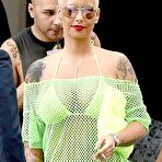 Third pic of Amber Rose in yellow see through bikini