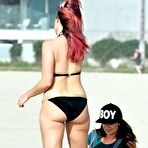 First pic of Gabriella Ellis in black bikini on a beach