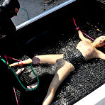 Second pic of Sex Previews - Latex Lucy bound and disciplined with water blasting on her pussy