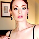 First pic of Justine Joli Vivacious Redhead a Knockout in Lingerie and Stockings