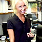 First pic of Katerina Kay Feisty Blonde Bares Booty in her Office Cubicle