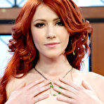 Second pic of Elle Alexandra Flaming Redhead Sizzles in Green Bra and Panties