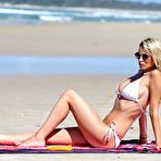 First pic of Busty Rhian Sugden deep cleavage in white bikini