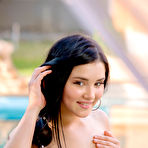 Fourth pic of 
      Malena Fendi peels off her blue dress by the swimming pool
    