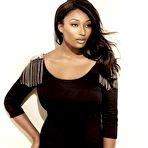 Fourth pic of Busty Toccara Jones in transparent clothing shows her boobs and ass