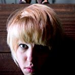 Third pic of SexPreviews - Kay Kardia blonde is locked down in metal her pussy spread and naked body exposed