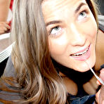 Fourth pic of College girl flashing and suck cock in public