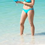 Third pic of Busty Imogen Thomas sexy in blue bikini