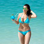 Fourth pic of Busty Imogen Thomas sexy in blue bikini