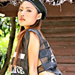 First pic of Lusty Asian Girl Flashing While Wearing A Police Vest