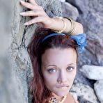 Fourth pic of Outdoor Babe In Blue Stockings