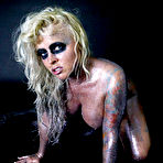 Fourth pic of Big racked blonde model Angel Vain with shining body fingers her pink hole