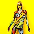 Second pic of SHARKYS free erotic gallery AMERICAN super model Kayden Love bodypainted