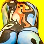 Fourth pic of SHARKYS free erotic gallery AMERICAN super model Kayden Love bodypainted