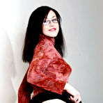 First pic of Teens In Space - Hot teen girl Ashley with red lips glasses and skirt looks like horny secretary