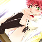 First pic of Big titted hentai redhead with boyfriend on the bed