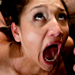 Fourth pic of Sex and Submission - Delicious Vicky Chase chokes with cock in rough deepthroat sex with bondage expert in basement