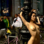 Fourth pic of Public Disgrace - Slim slut humiliated in public in domination brutal sex with perverts loving to be watched