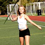 First pic of Javelin throwing sweetheart rubs her tight soaked cooter @ Ideal Teens Gallery