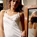 First pic of Petite tits teen redhead strips off her white nightgown