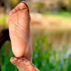 Third pic of Sexy mature woman takes off pantyhose outdoor - Roni's Paradise Sample Pics