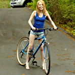 Third pic of Shaved Pussy Pics of mae-olsen-02-schoolgirl-bike-ride-with-toys-inside-vagina by ALS Scan | 15 Clit Closeups