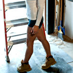 Fourth pic of Meet Madden getting naked on the big red ladder.