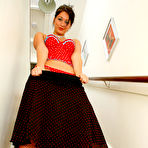 Second pic of UK Babe in Red Fishnet Stockings