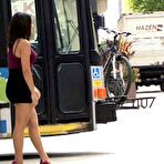 Fourth pic of Mena's legs are toned and sexy in her silky nylons. Her ass is incredible. @ PantyhoseAddict