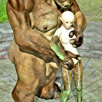 Third pic of 3D sexy teen elf stroking and sucking ridiculously huge troll schlong at Hd3dMonsterSex.com