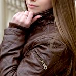 First pic of Kristel takes off her autumn clothes and warms herself indoors by showcasing her hot, nubile body.