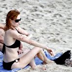 Fourth pic of Marg Helgenberger in black bikini on the beach in Saint Barthelemy