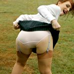First pic of Public stockings striptease and panty show