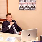 Second pic of Busty office hottie in stockings Abbey Brooks takes on that big wang and works it good