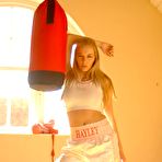 Second pic of Busty boxer blonde Hayley-Marie Coppin exposes her massive boobs after a hot workout