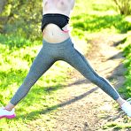 Fourth pic of Sporty blonde Krystal strips during her run in nature | Your Dirty Mind