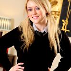 First pic of Busty blonde schoolgirl Brooke in uniform and knee high socks | Only Tease Fan