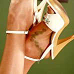 Second pic of Pretty Pornstar Daisy Duxe High Heels and Pantyhose Foot Tease - JB Video Sample Pics