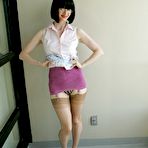 Fourth pic of Mature milf in nylons strips to her vintage girdle
