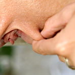 Fourth pic of Shaved Pussy Pics of ginger-01-labia-minora-pussy-lips-upskirt by ALS Scan | 15 Clit Closeups