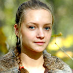 First pic of Irina A - Beutiful young princess Irina A get her sexy dresses to the wood and get it off and playing absolutely naked with fallen leaves
