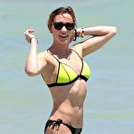 Second pic of Katie Cassidy wearing a bikini at a beach in Miami
