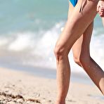 First pic of Keri Russell wearing blue bikini at a beach